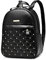 NICOLE & DORIS Zaino da Donna Piccolo Moda Borsa Zaino Donna Pelle PU Casual Daypack Zaini Rivetto Zainetto Donna Impermeabile per Scuola Viaggio Lavoro Shopping Nero
