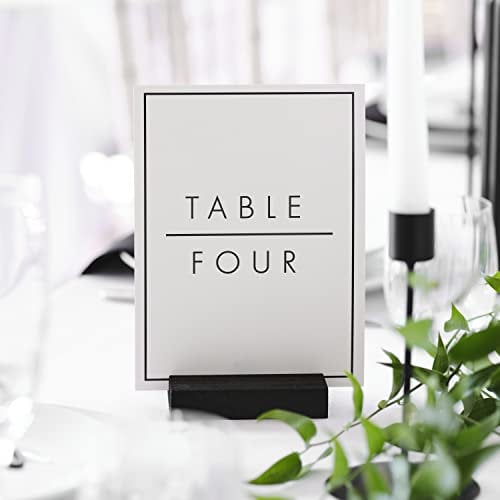 Ginger Ray Wedding Table Numbers Holders & Cards Pack of 12, White, Black