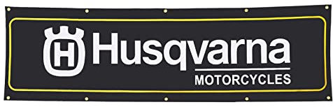 RAJNIE 2 x 2,4 m Banner Flagge für Husqvarna Shop Garage Mann Höhle Dekoration Outddor/Indoor Decor Banner Flagge