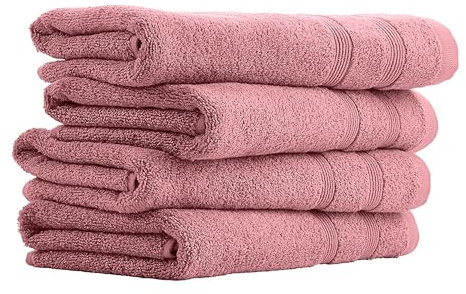 Uncover by Schiesser Handtuch Brooklyn im 4er Set | 100% Baumwolle | Oeko-TEX | Weich, saugstark, schnelltrocknend | 50x100cm | Malve