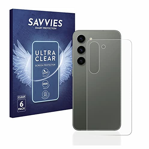 Savvies 6 Stück Schutzfolie für Samsung Galaxy S23 (Rückseite) Displayschutz-Folie Ultra-Transparent
