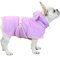 Hunde-Bademantel, niedlich, Mikrofaser, schnell trocknend, saugfähig, Kapuzenbadetuch für Welpen, kleine, mittelgroße und große Hunde und Katzen, Größe S, Violett