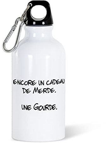 Luigi Collection Gourde 400ml Bouteille d’Eau Aluminium Réutilisable Ecologique avec Bouchon Vissé et Mousqueton. Idée Cadeau Original Humour Homme Femme Ami Sport Voyage Gym Bureau Anniversaire Noël