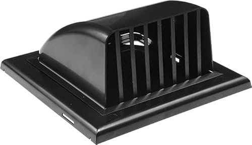 Vent Systems Black 4 Inch Dryer Hood Vent with Bird Guard and Backdraft Damper - Designed UV Protected - Non Return Valve - Outlet Cowl Exhaust Air Vent Grille - Clothes Dryer Cover