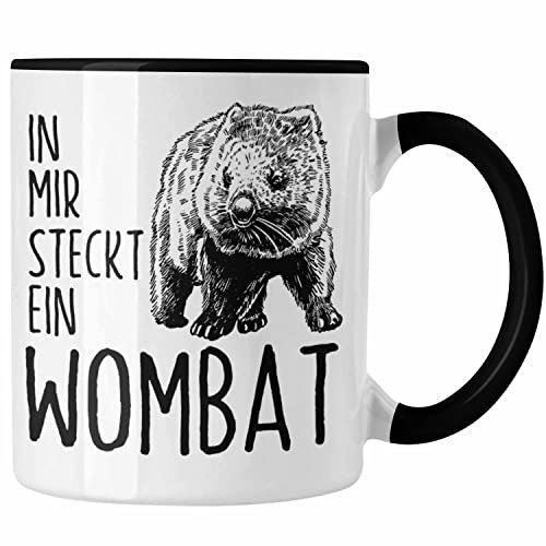 Trendation - Wombat Tasse Geschenk für Wombat Liebhaber In Mir Steckt Ein Wombat (Schwarz)