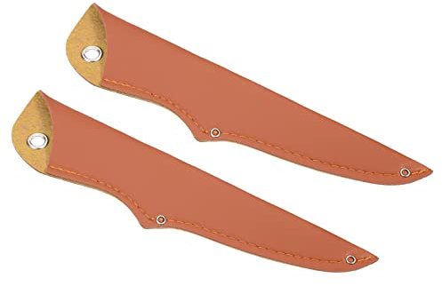 PATIKIL 9 PU Cuero Utilitario Cuchillo Funda, 2 Paquete Cuchillo Funda Mangas Cuchillos Filo Guardia Cuchilla Protector Universal para Hogar Cocina, Marrón