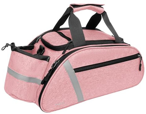 MOSISO Borsa per Bicicletta,Impermeabile Bauletti Pannier Rear Sedile Posteriore Borsa Ciclismo Portabici con Posteriore Storage Luggage con Acqua Bottiglia Titolare&Maniglia,Rosa