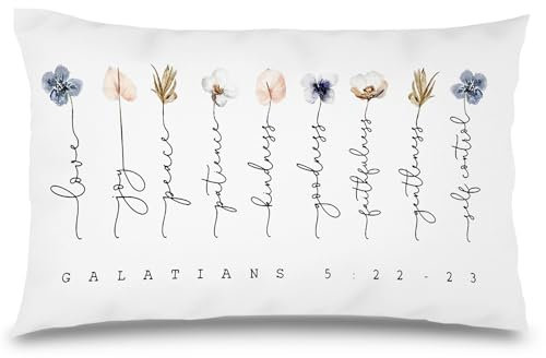 Kissenbezug mit Bibelvers 30,5 x 50,8 cm, religiöser Kissenbezug für Schlafzimmer, Wohnzimmer, christliches Geschenk für Frauen, Glaube