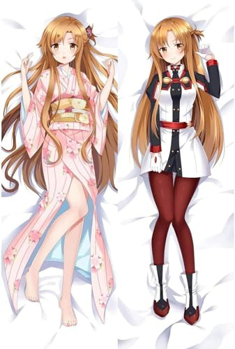 RuiHao Anime Kissenbezug Manga Kissenhülle Für Sword Art Online Asuna Yuuki,Anime Pillowcase Digitaler Doppelseitiger Druck Kissenbezug,Seitenschläferkissen Bezug,Bedding Umarmungskissen Bezu