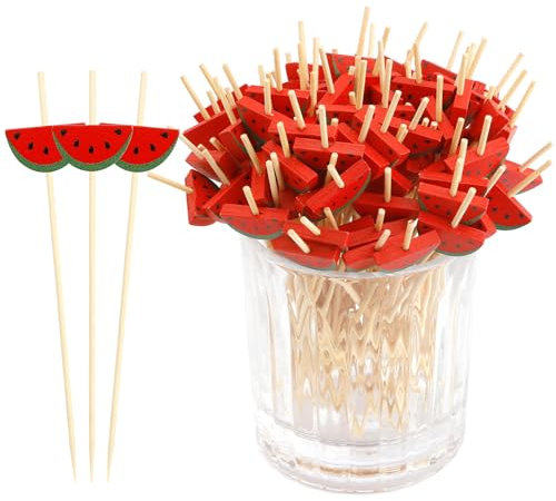 100pcs Cocktailspieße Spiesse Für Snacks Fingerfood Cocktail Spieße Fingerfood Spieße Mit Kantaloupe 4.7inch Holzspieße Für Party Cocktail Dekoration Käsespieße Gegrilltes Essen Antipasti