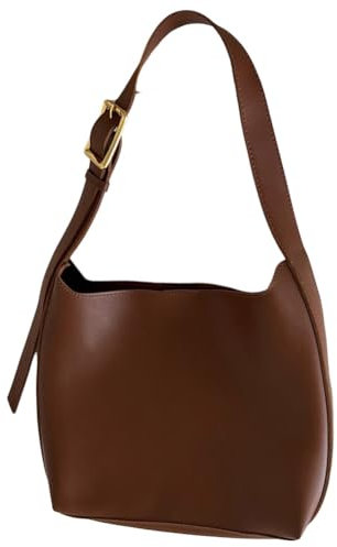 LYEAA Frauen Eimer Tasche mit Geldbörse Set Vielseitige Umhängetasche Clutch Große Kapazität Weiche Schulter Hobo Tasche mit Innentasche Täglich Dating Tasche, braun, 34*14*22 cm/13.39x5.51x8.66inch
