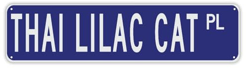 Segnali stradali personalizzati personalizzati Thai Lilla Cat Segnali stradali Pet Animal Yard Sign Classic Tin Art Sign Decor per la casa Cucina Bar Uomini Cave Cafe Garage 61 x 15,2 cm