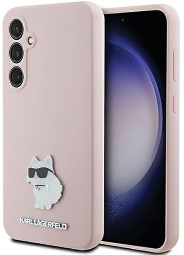 Karl Lagerfeld KLHCS23FESMHCNPP Hülle für S23 FE S711 Rosa Silicone Choupette Metal Pin