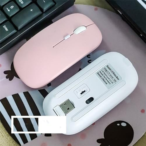 pour Ipad Ordinateur Portable Tablette Téléphone Bureau Souris de Jeu Souris sans Fil Rechargeable Compatible Bluetooth Souris Portable Silencieuse Souris Ergonomique (Rose)