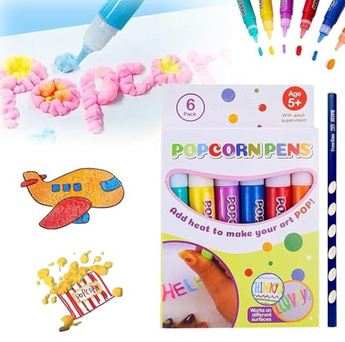 DGUSO Magic Puffy Pen 6 Stück Popcorn Color Paint Mit Bubble Drawing Set - Bringen Sie einen Bleistift Mit
