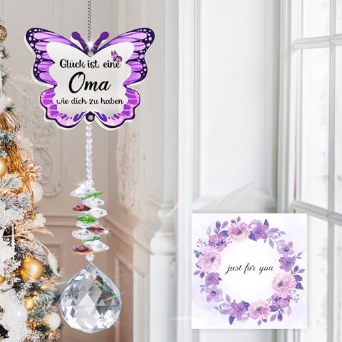 Geburtstagsgeschenk Oma, Beste Oma Geschenke zum Muttertag - Kristall Sonnenfänger, Geschenke für Oma zum Geburtstag, Geburtstagsgeschenk für Oma, Lustige Geschenk für Oma von Enkel
