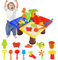 Shinybox 4 in 1 Sand Wasserspieltisch, 25 Stück Wasserspieltisch Draußen Groß Strandspielzeug Set, Wassertisch Strandspielzeug, Strandspieltisch, Sommer Wasserspielzeug Sandkasten für Mädchen Junge