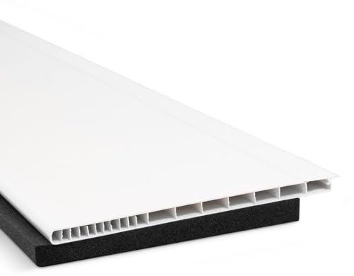 HausFux Rollladenkastendeckel/Rollokasten Abdeckung nach Maß - mit Dämmung - Made in Germany - individueller Zuschnitt - bis 3 m Länge (Weiß, (T x L | 22 x 100 cm)