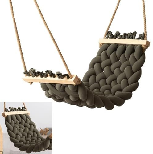Hängematte Hängeschaukel 125x61 cm Deckenschaukel Hammock für Kinder Kinderzimmer (Khaki)
