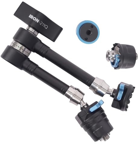 Soporte de cámara Magic Arm - Brazo articulado de Acero Inoxidable con liberación rápida, Pines antitorsión y Engranaje de Roseta para cámara, proyector, Monitor (11 Pulgadas)