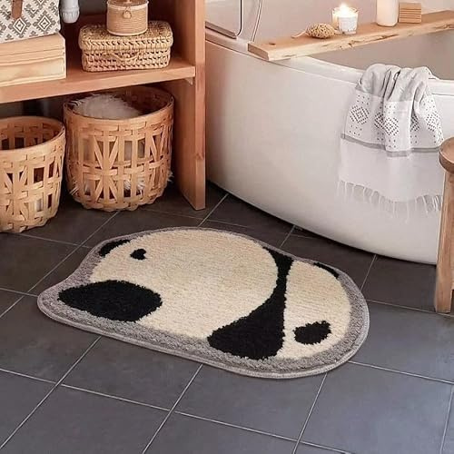 ARFUKA Fußmatte rutschfeste Türmatte für Eingangsbereich Panda Schmutzfangmatte Waschbar Fußabtreter für Innen und Außen 40 x 60 cm