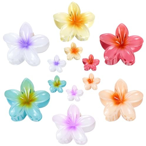 Mollette Capelli Donna 12 Pezzi, Kavya Pinze per Capelli Grande Mollettone Capelli Donna Plastica Fiori per Capelli Antiscivolo Fermagli per Capelli Pinza per Capelli Accessori Capelli Ragazze Donna