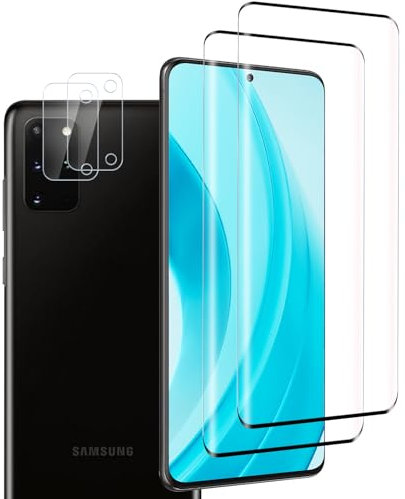 Carantee 2 Stück für Panzerglas für Samsung Galaxy S20 Plus Schutzfolie & 2 Stück Kameraschutz, HD-Klar Panzer Schutz Glas für Samsung S20 Plus Schutzfolie, Displayschutz für S11 Schutzglas