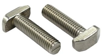 CEHJZQRPL T-Muttern und Schrauben, 10 Stück M6 12 mm/16 mm/20 mm/25 mm/30 mm Hammerkopf T-BOL vernickelt for 3030 Serie 30 x 30 Aluminiumprofil(M6*16mm)