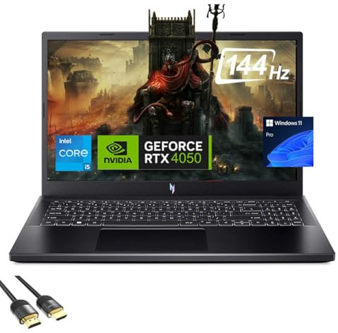 Acer Nitro V Gaming Laptop, 8-Core i5-13420H (beats i7-1265U), RTX 4050 GPU, 15.6 144Hz FHD, 64GB DDR5 RAM, 1TB SSD, TB 4, Backlit KB, Ethernet, PDG HDMI Cable, US Version KB, Win 11 Pro