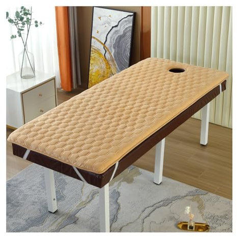 Mswborml A,S190x70cm, Weiche Matratzenauflage für Massageliegen, Anti-Staub Massagetisch-Bettmatratzenauflage mit Atemloch, Lash Bed Topper mit Quadratischem/Rundem Kopfteil, Spa-Bett Schutzauflage
