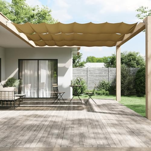 ShGaxin Vertikale Markise, Beige, 140 x 800 cm, Oxford-Stoff, vertikale Markise für den Außenbereich, Terrassen, Außenvordäden