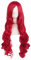 MapofBeauty 32 Zoll/80 cm Mode Lange Lockige Haare Anime Kostüm Side Pony Cosplay Perücke (Hell rot)