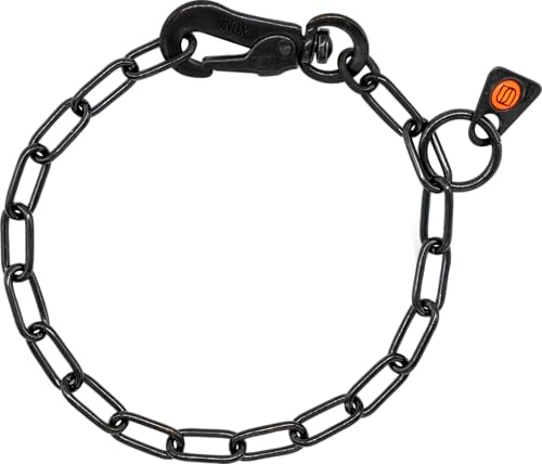 Herm. Sprenger Verstellbare Hundehalskette – Edelstahl, rostfrei, schwarz, 2,0 mm – Mit Sprenger-Haken, langlebig & sicher für Training & Alltag (33 cm)