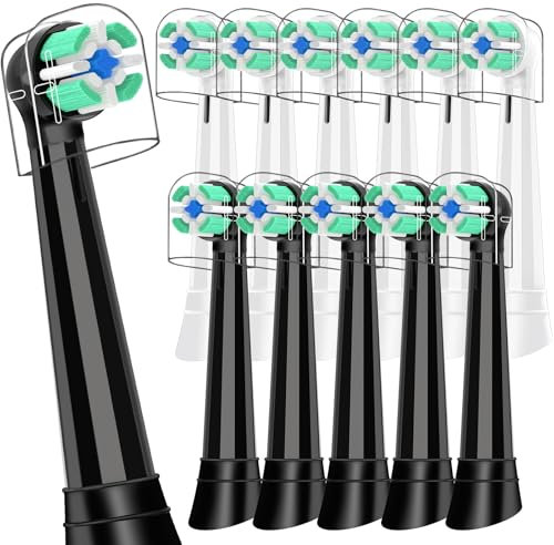 12er IO Aufsteckbürsten Kompatibel mit Oral B iO 3/4/5/6/7/8/9/10, Aufsteckbürsten Kompatibel mit Oral b iO Series Elektrischen Zahnbürstea, IO Zahnbürste Aufsätze(Schwarz&Weiß)