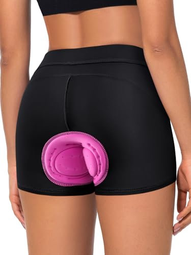BERGRISAR Fahrradunterhose Radunterhose für Damen Gepolstert Fahrradhose Radlerhose mit 4D Sitzpolster Atmungsaktive Stoßfeste Schwarz L