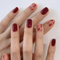 Kaiperala 24pcs Short Square Leopard Print & Hearts False Nails, Red, Clear, Nude, Pink, Press On, Glue On, Removable, Acrylic Nail Tips, Women's Nail Accessories