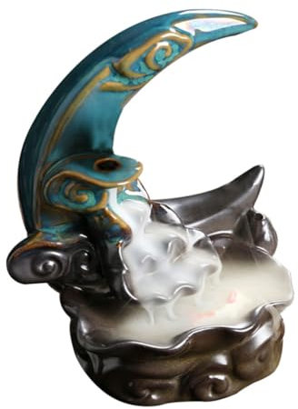 EPIGEIST 1set Bruciatore Incenso Ceramica Fontana Design Riflusso Decorazione Zen Per Ufficio e Yoga Per Soggiorno e Camere Da Letto Con Effetto Cascata