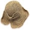 FUIPVGI Sombrero de Paja con nudo de lazo, Sombrero de Playa Mujer Verano Plegable, Borde Suave Transpirable Grande Ancho Cap,Señora Trenzado Sombreros de Sol para Viajes Decoración Vacaciones (Caqui)