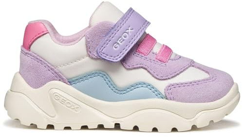 Geox Boys Girls B CIUFCIUF Girl B Trainers, Off White/Lilac, 26 EU