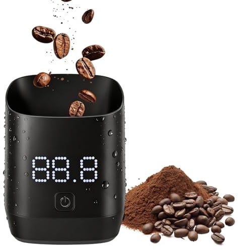 Kaffeewaage | Digitale Kaffeewaage 0,1g Präzision 60 Tage Akkulaufzeit | USB-C Schnellladung, IPX4 Wasserschutz, Kompakte Waage für Espresso, Kaffeebohnen, Gewürze & Tee