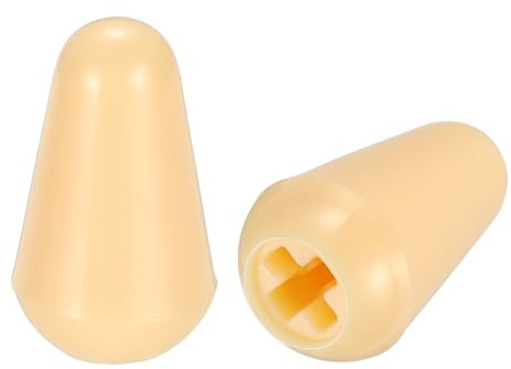 QUARKZMAN 2 Stück Schalterknopf für Elektrogitarre 3.7mm Kreuzöffnung 5-Wege 3-Wege Umschalter Kappe Pickup Selector Ersatzteile für SQ Style Elektrogitarre Gelb