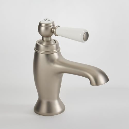 Milano Elizabeth Mono Bathroom Basin Mixer Tap Lever Handle - Brushed Nickel