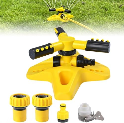 Garten Sprinkler, 2026 Neu Multifunktion Bewässerungssystem Garten 360° Drehbar Verstellbar Garten Sprinkler, 2-10M Gartenbewässerung Rasenbewässerung (1-Zoll-Wassereinlass)