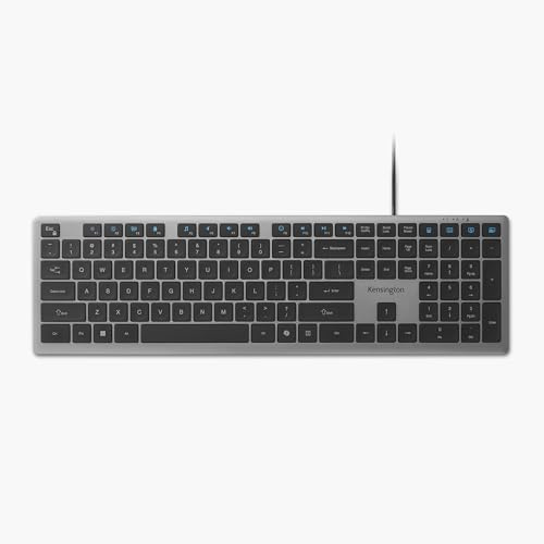 Kensington KB515 EQ Full Size Wired Keyboard, USB-C/USB-A Plug-and-Play | QWERTY UK Layout, Copilot AI Key, Compatible with Windows & Mac, Composed of 41% Post-Consumer Recycled Content*, K75410UK