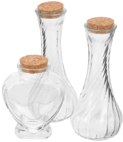 Generico Set Cerimonia Sabbia 3 Bottiglie in Vetro, 75ml Cuore e 130ml | Contenitori per Nuziale, Decorazione Feste e Diy, Uso Desktop e Art Decoration