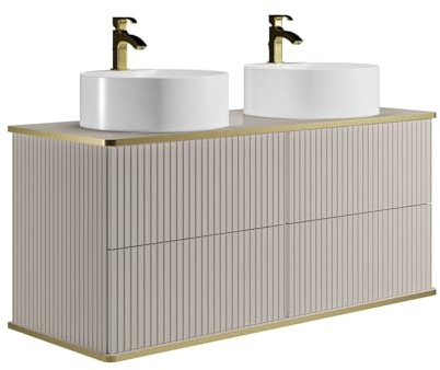 Vente-unique - Doppelwaschtisch Keliza -L 120cm x B 47cm x H 54cm- MDF - beige