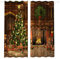 Lemare Weihnachtsvorhänge Digitaldruck | Kamin & Weihnachtsdeko | Weihnachtsbaum mit Stern | Christbaum mit Weihnachtsschmuck | Weihnachtsvorhang Blickdicht | 2 STK. 145x260 cm