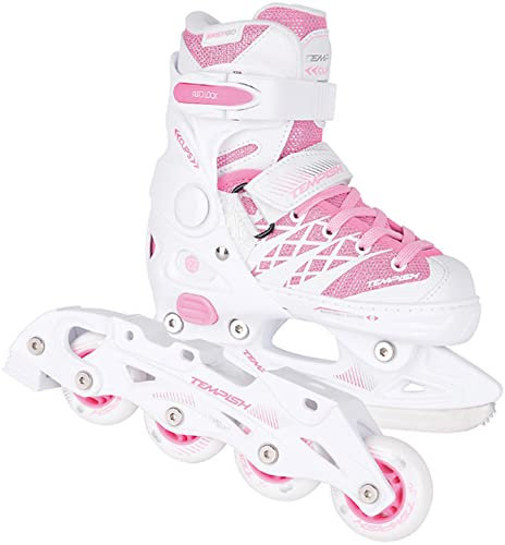 TEMPISH Unisex Clips Duo Girl Schlittschuhe / Inline Skates, rosa-weiß, 33-36