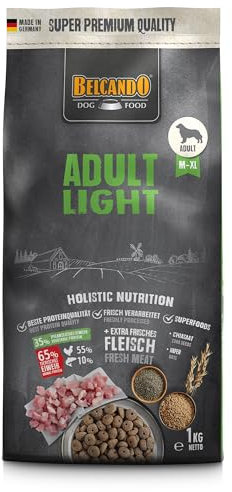 Belcando Adult Light Hundefutter | Trockenfutter für übergewichtige Hunde | Alleinfuttermittel für ausgewachsene Hunde ab 1 Jahr (1 kg)