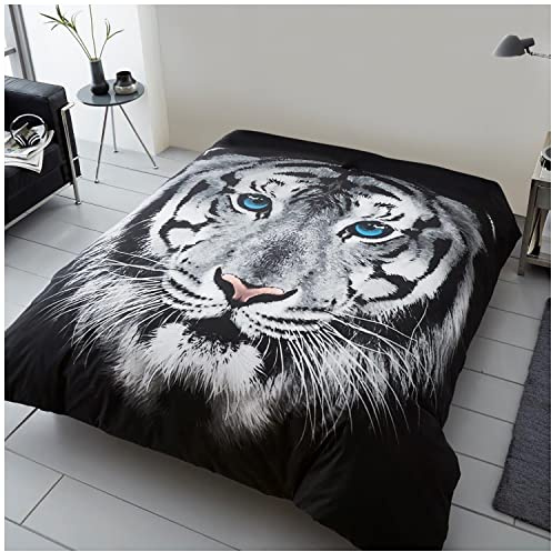 GC GAVENO CAVAILIA 3D Animal Print Throws For Sofas Large, Tiger Face Throw For Bed Double Couch Bed Chairs, Cosy Fleece Bed Throws, Extra Large Throw Blanket For Bed, 200X240 Cm